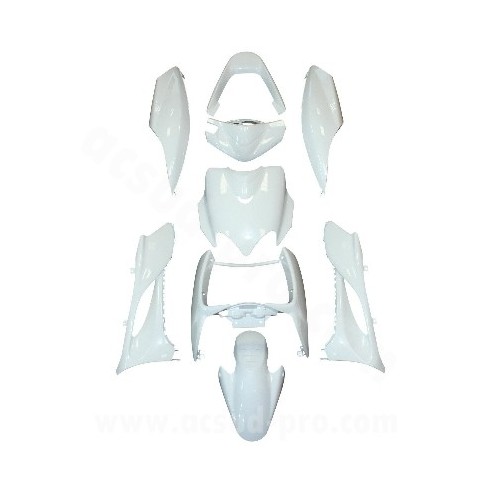 Kit de plásticos Yamaha JOG RR Blanco Brillo (9 piezas)