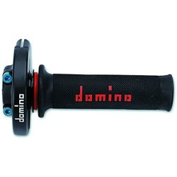 Acelerador rápido Domino monocilindrico con puños rojo/negro