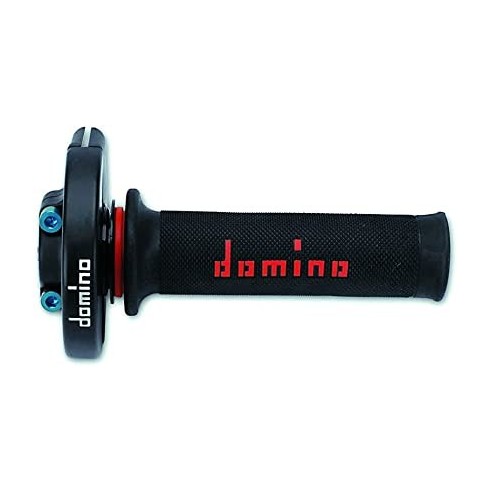 Acelerador rápido Domino monocilindrico con puños rojo/negro